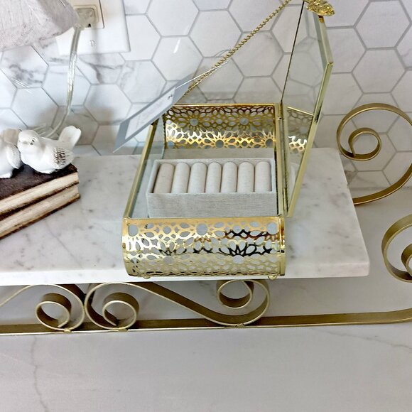 NEW! EXQUISITE Rachel ASHWELL CLEAR HINGED JEWELRY BOX - Picture 4 of 6